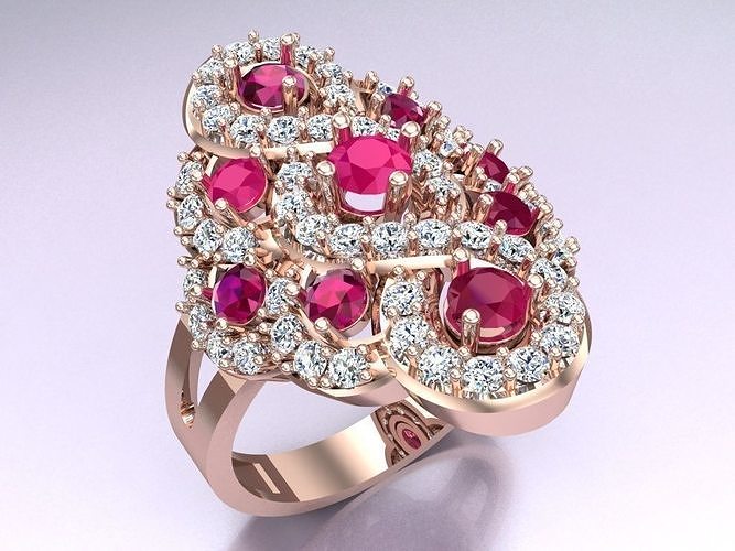 Diamond Ring - Womens Rings - N2352 3D print model