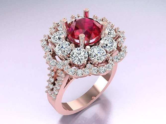 Diamond Ring - Womens Rings - N2395 3D print model