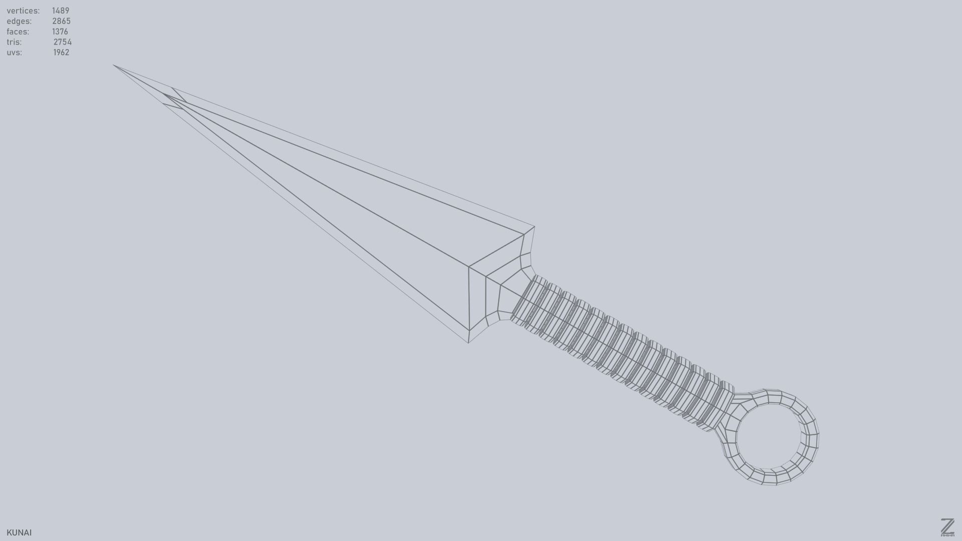 Kunai Low-poly 3D model_9