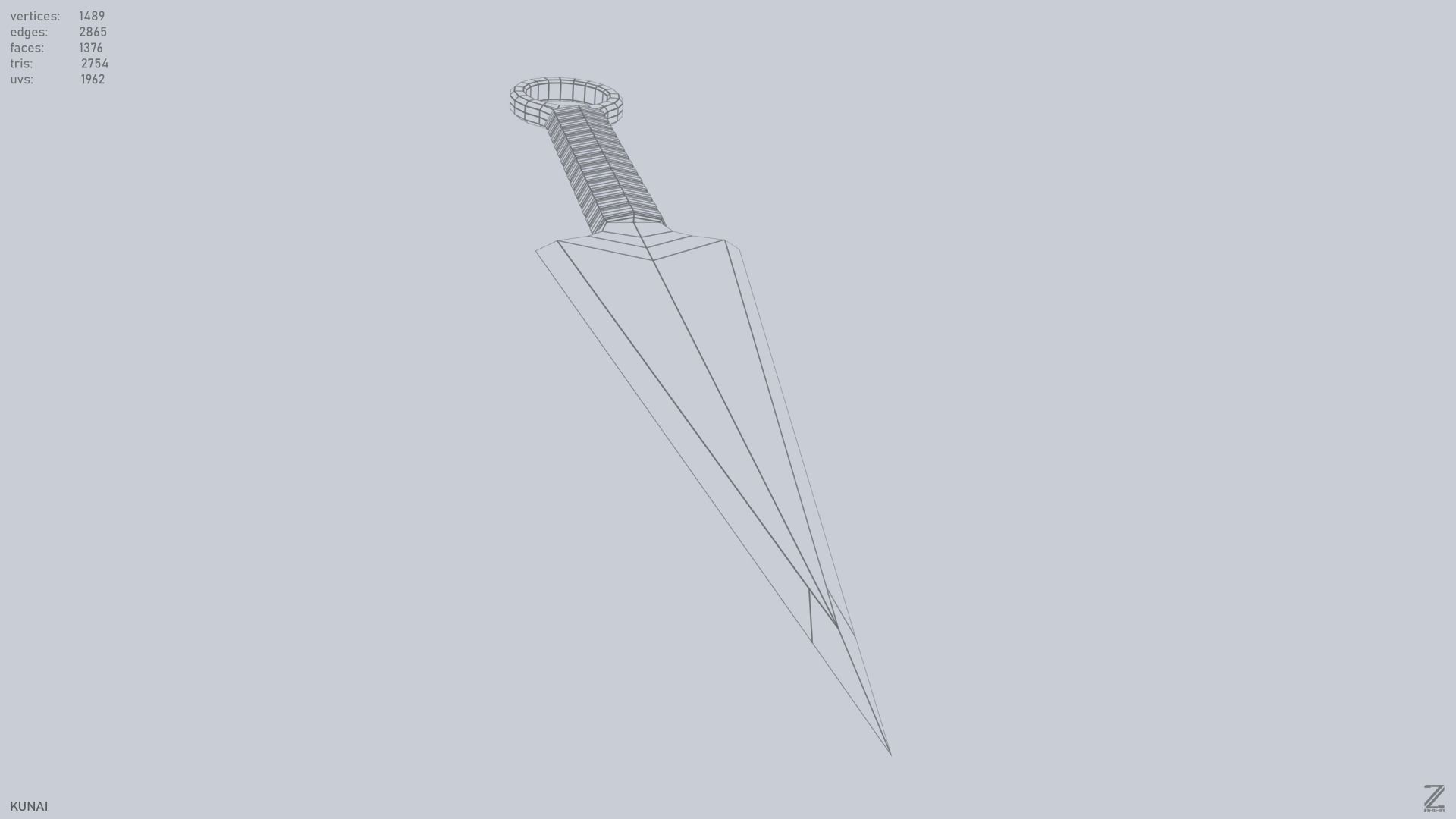Kunai Low-poly 3D model_13