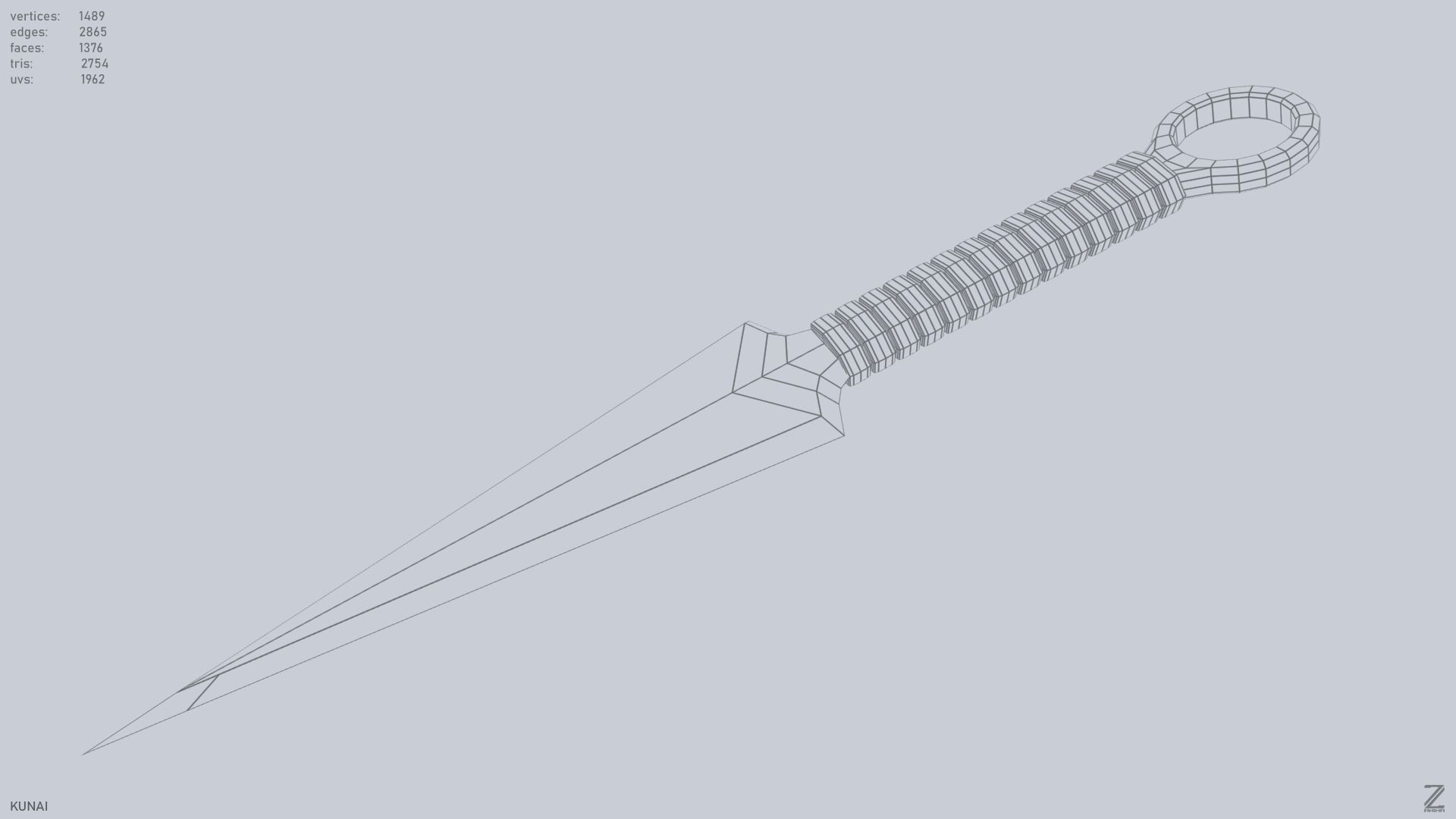 Kunai Low-poly 3D model_12