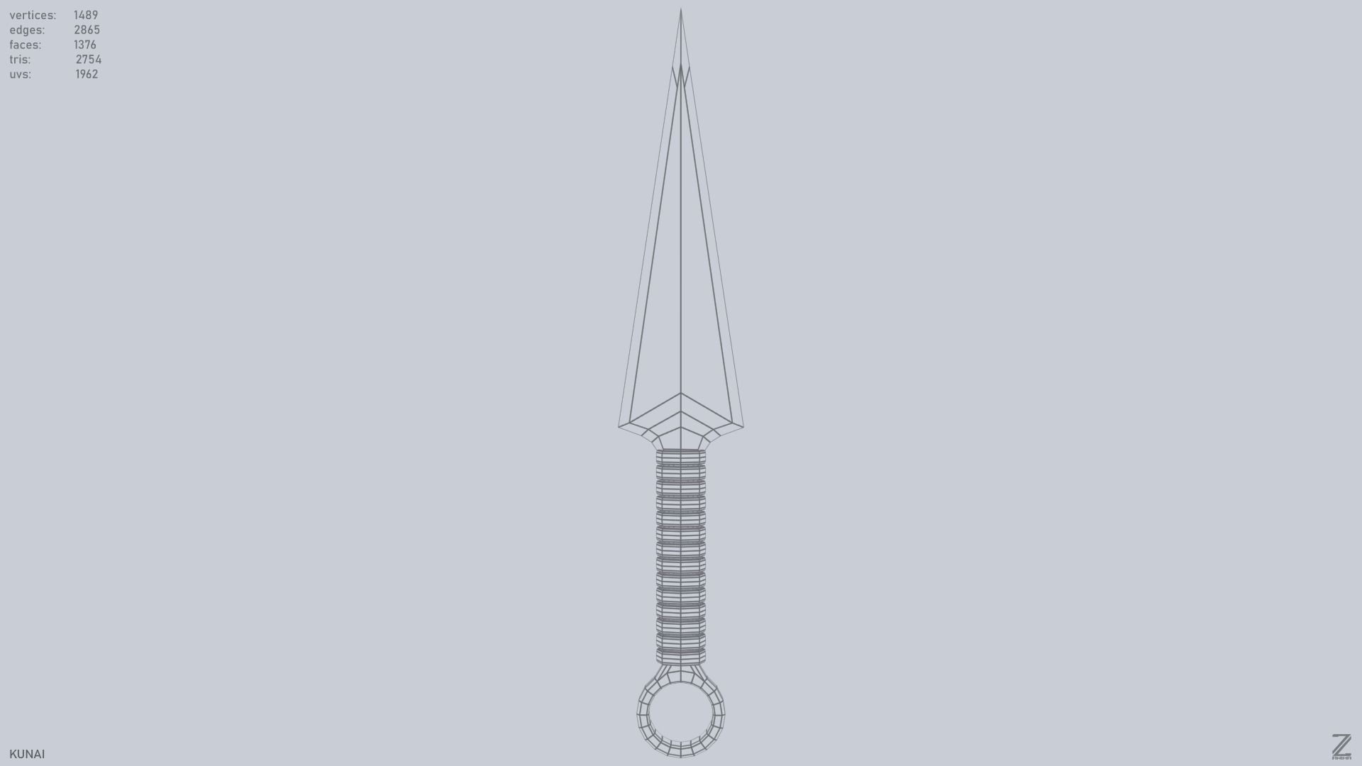 Kunai Low-poly 3D model_3