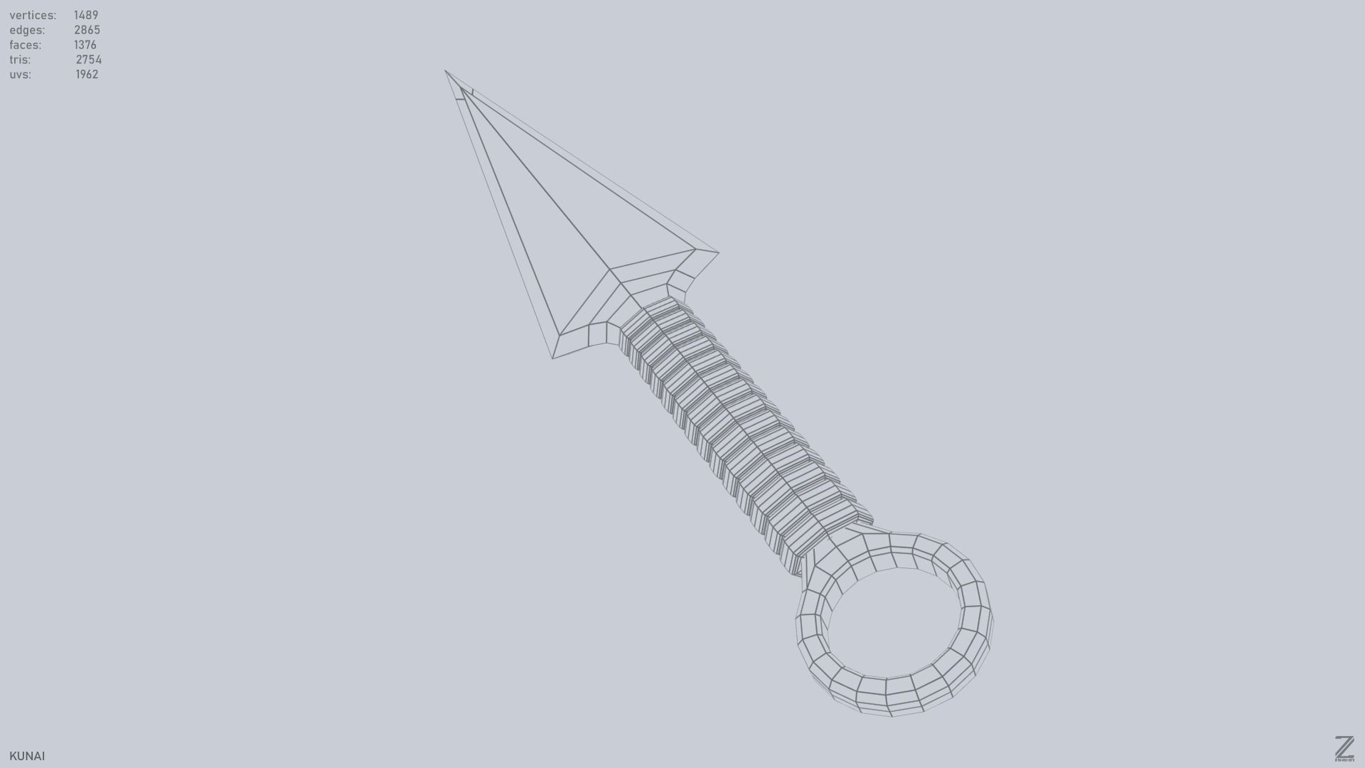 Kunai Low-poly 3D model_10