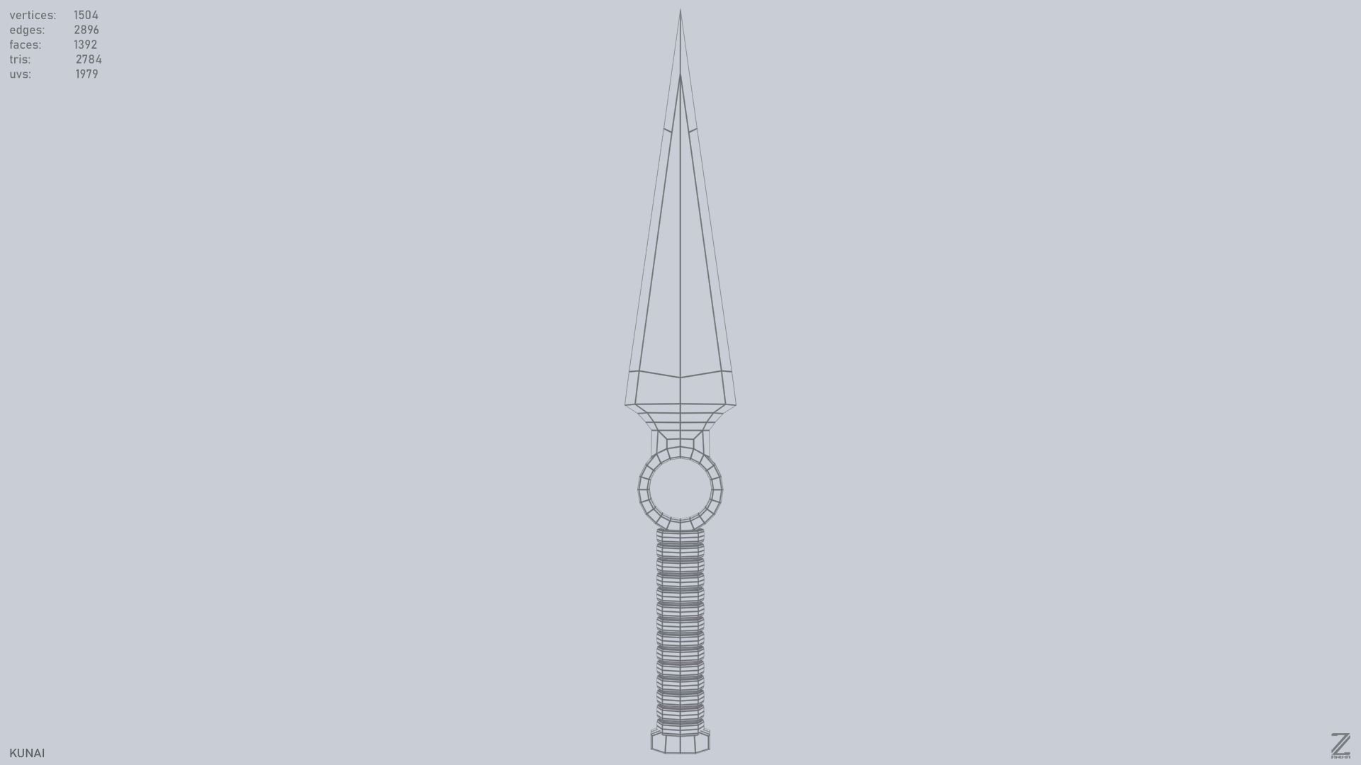 Kunai Low-poly 3D model_3