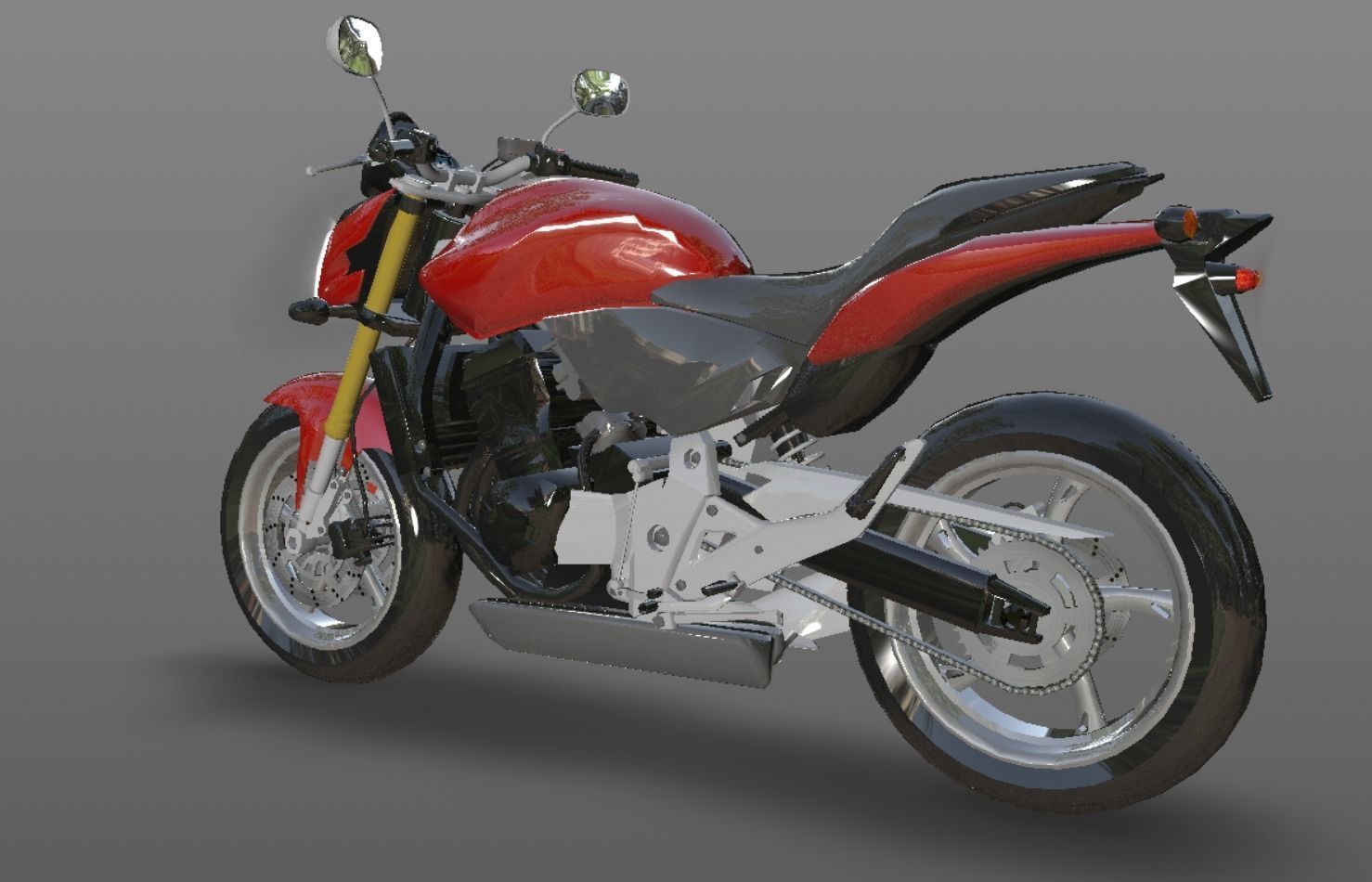 Honda Horrnet 3d Bike Model Game Ready Asset Low-poly 3D model_8