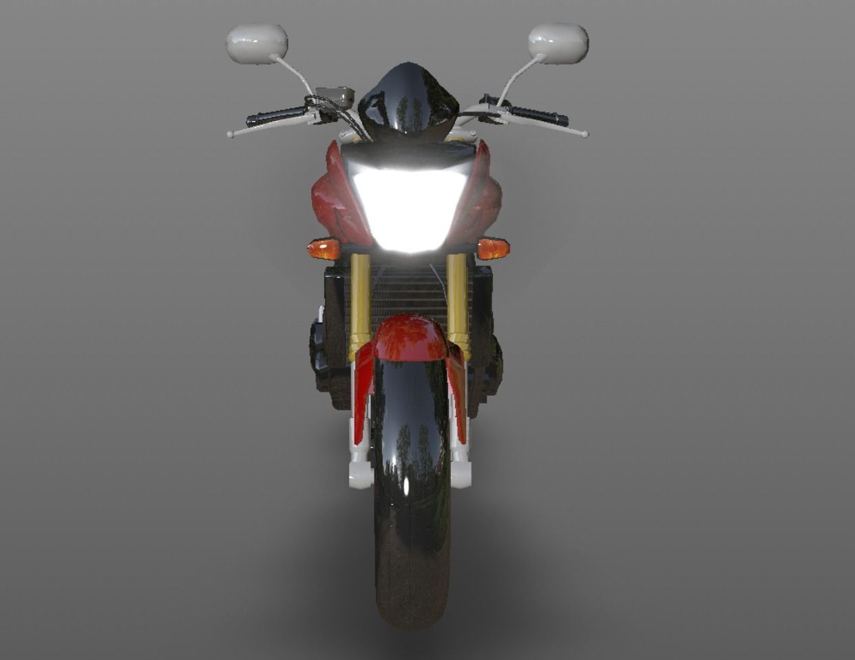 Honda Horrnet 3d Bike Model Game Ready Asset Low-poly 3D model_7