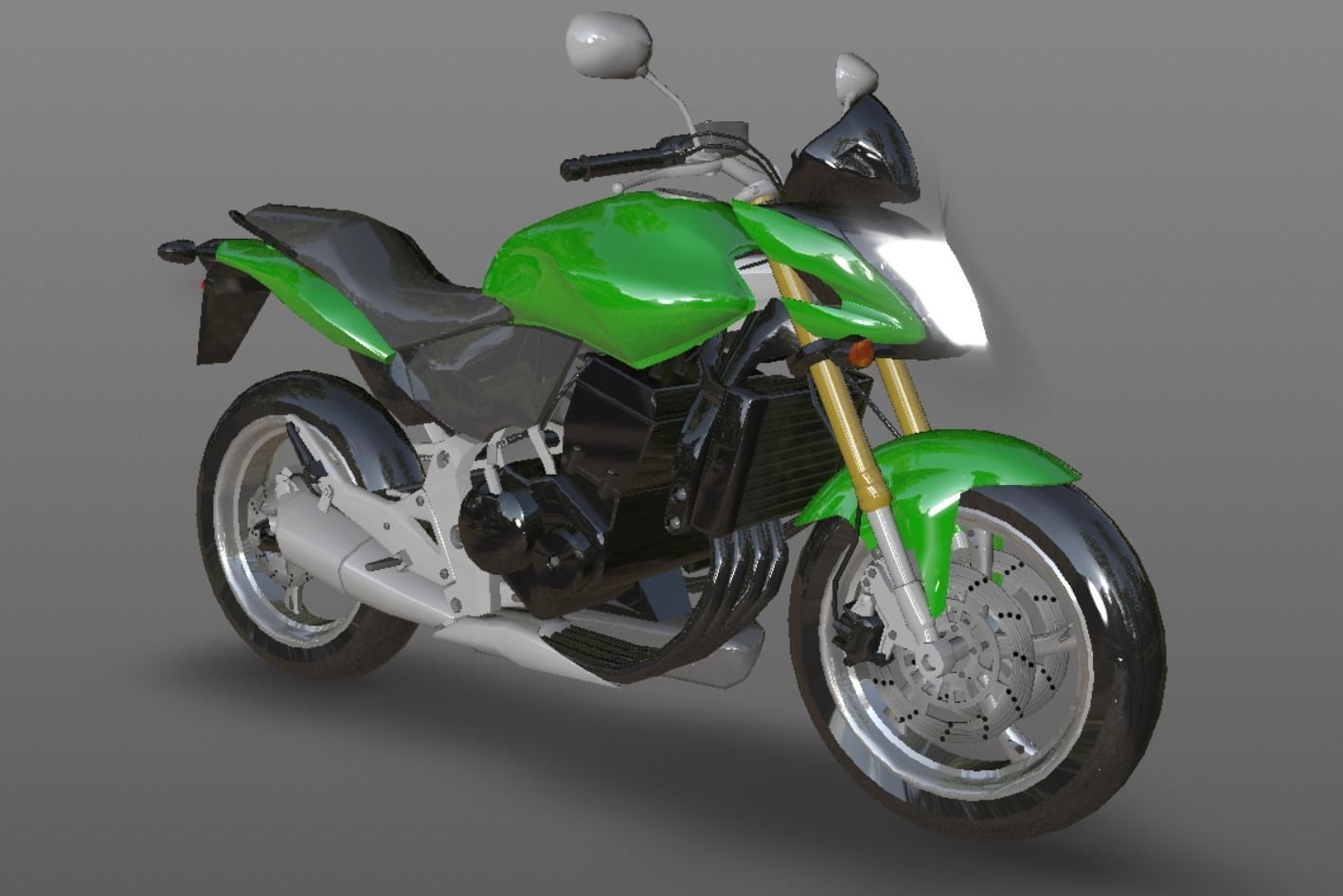 Honda Horrnet 3d Bike Model Game Ready Asset Low-poly 3D model_5