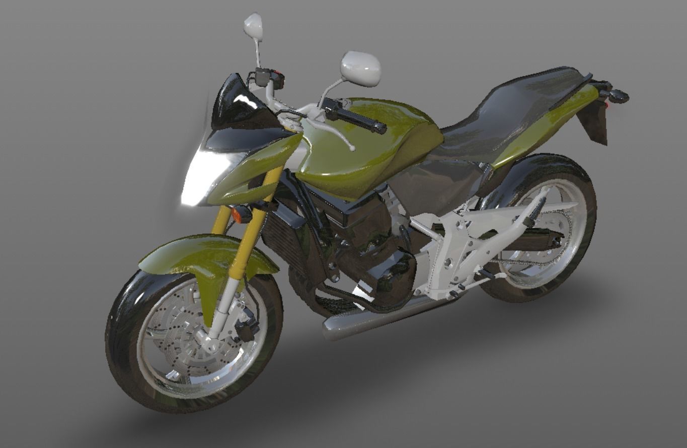 Honda Horrnet 3d Bike Model Game Ready Asset Low-poly 3D model_11