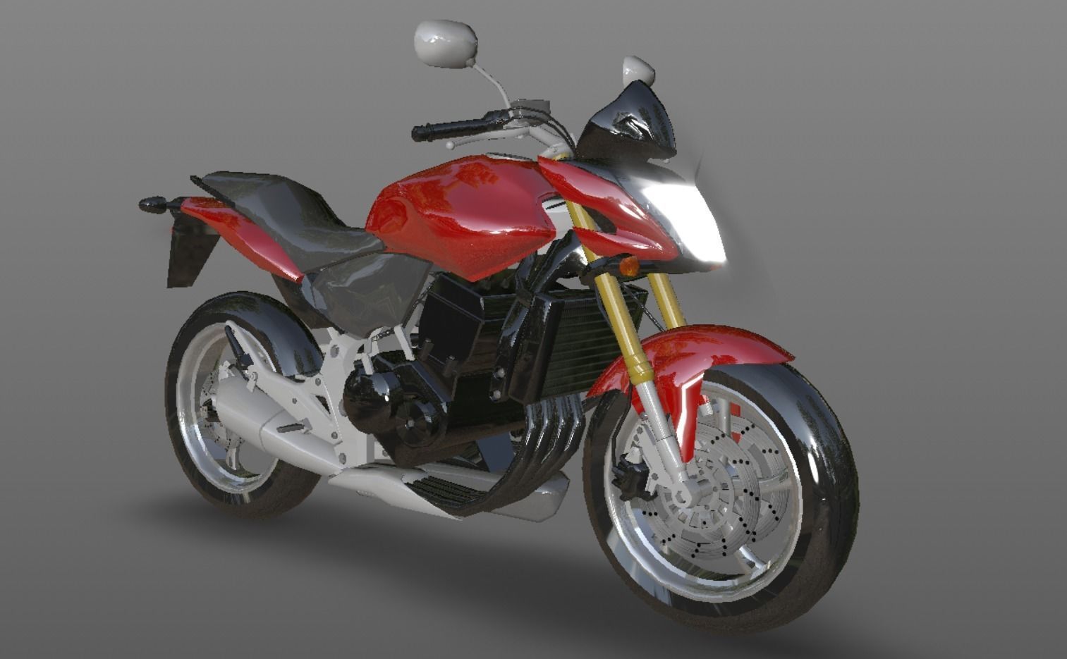 Honda Horrnet 3d Bike Model Game Ready Asset Low-poly 3D model_3