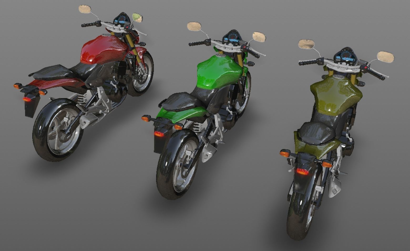 Honda Horrnet 3d Bike Model Game Ready Asset Low-poly 3D model_19