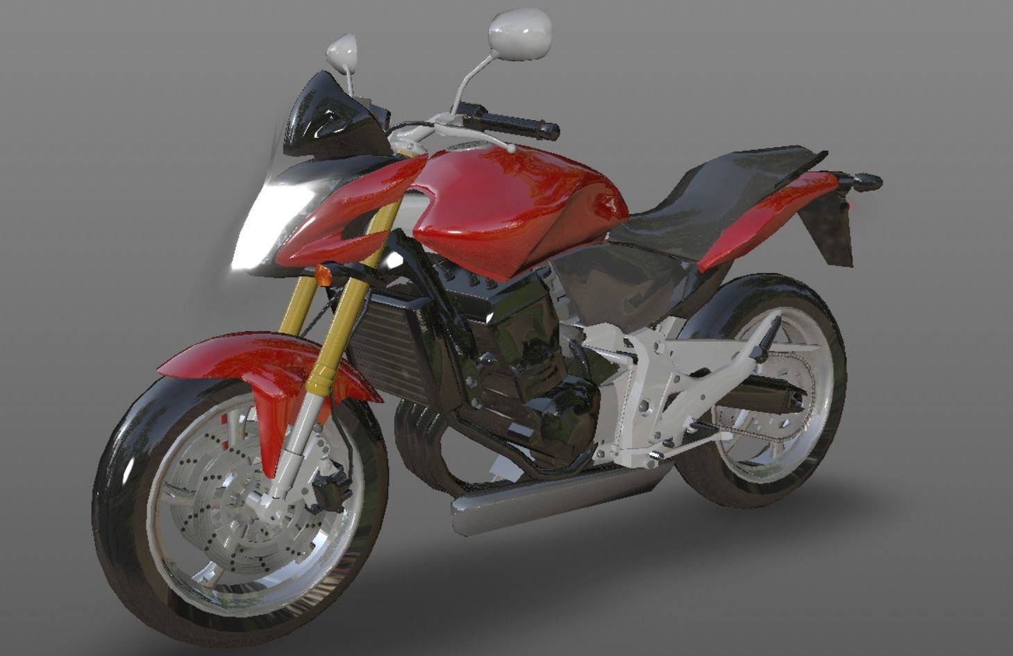 Honda Horrnet 3d Bike Model Game Ready Asset Low-poly 3D model_4