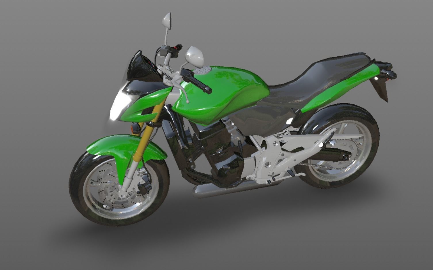 Honda Horrnet 3d Bike Model Game Ready Asset Low-poly 3D model_12