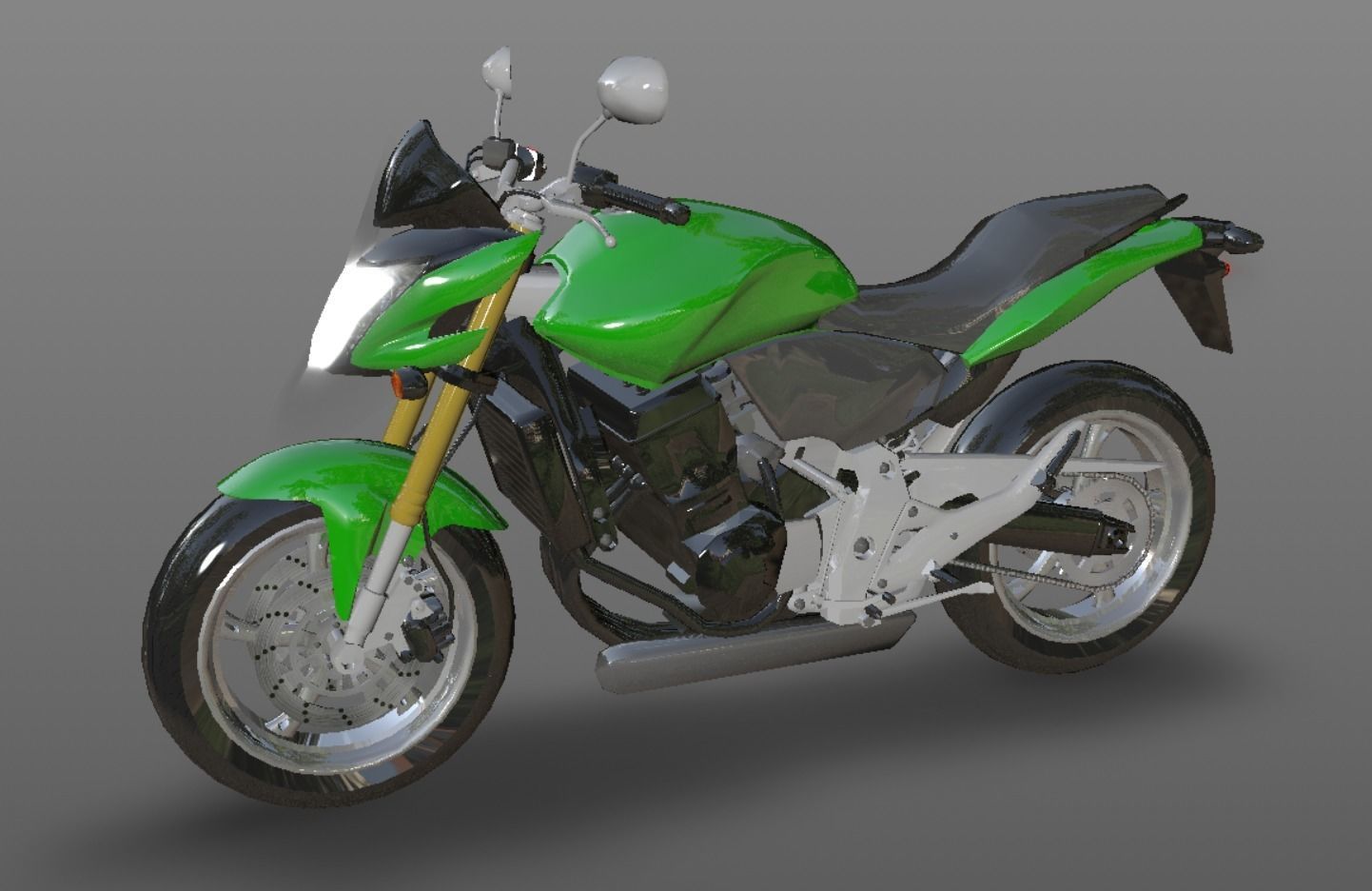 Honda Horrnet 3d Bike Model Game Ready Asset Low-poly 3D model_2