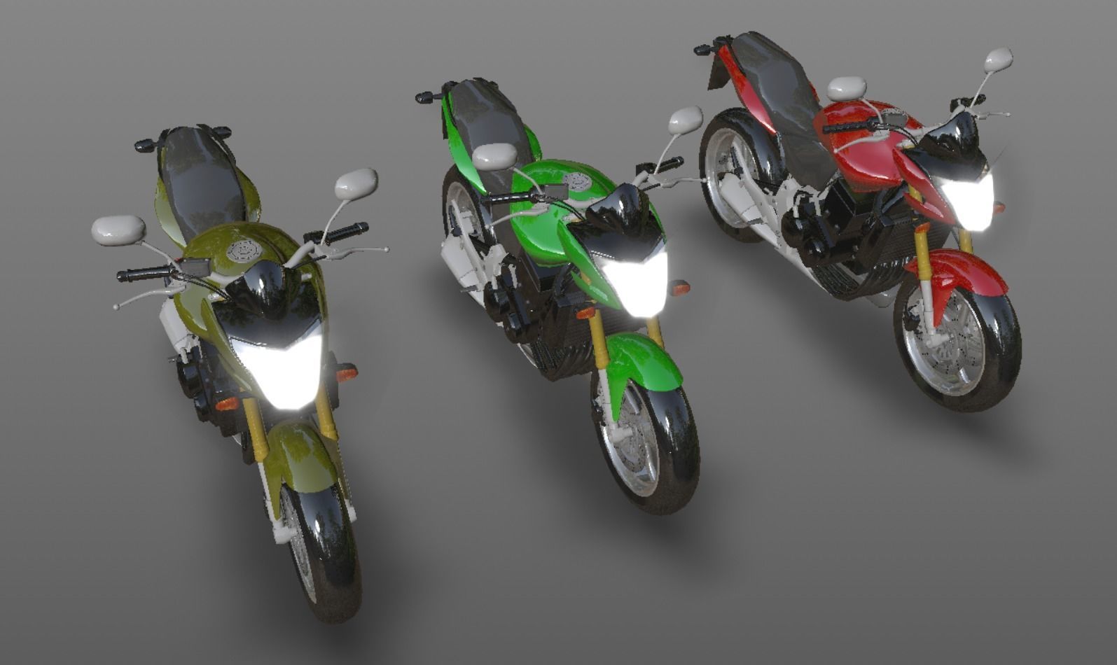Honda Horrnet 3d Bike Model Game Ready Asset Low-poly 3D model_18