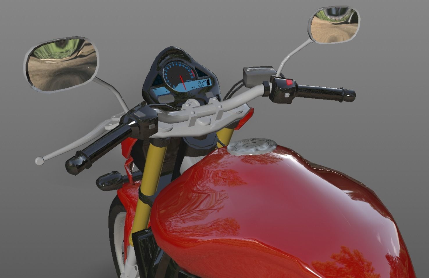 Honda Horrnet 3d Bike Model Game Ready Asset Low-poly 3D model_14