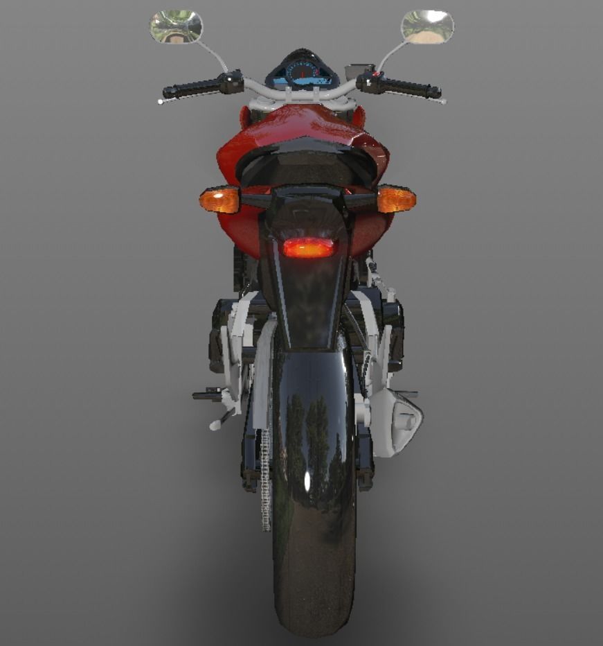 Honda Horrnet 3d Bike Model Game Ready Asset Low-poly 3D model_9