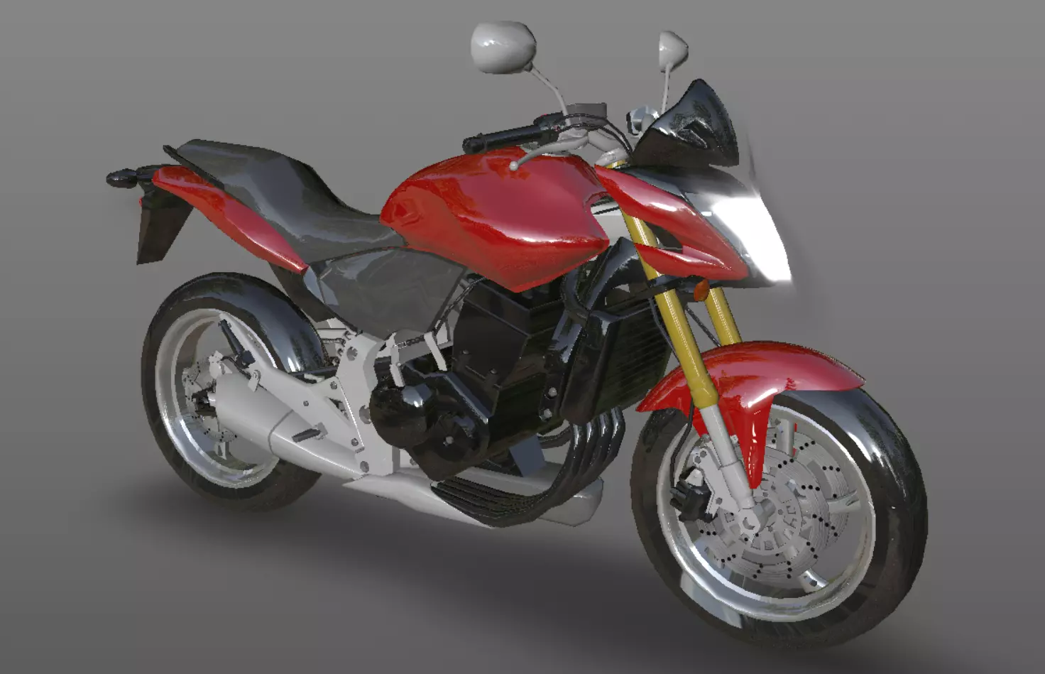 Honda Horrnet 3d Bike Model Game Ready Asset Low-poly 3D model_0