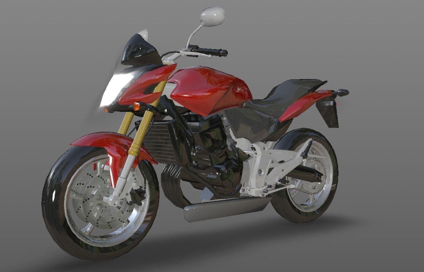 Honda Horrnet 3d Bike Model Game Ready Asset Low-poly 3D model_15