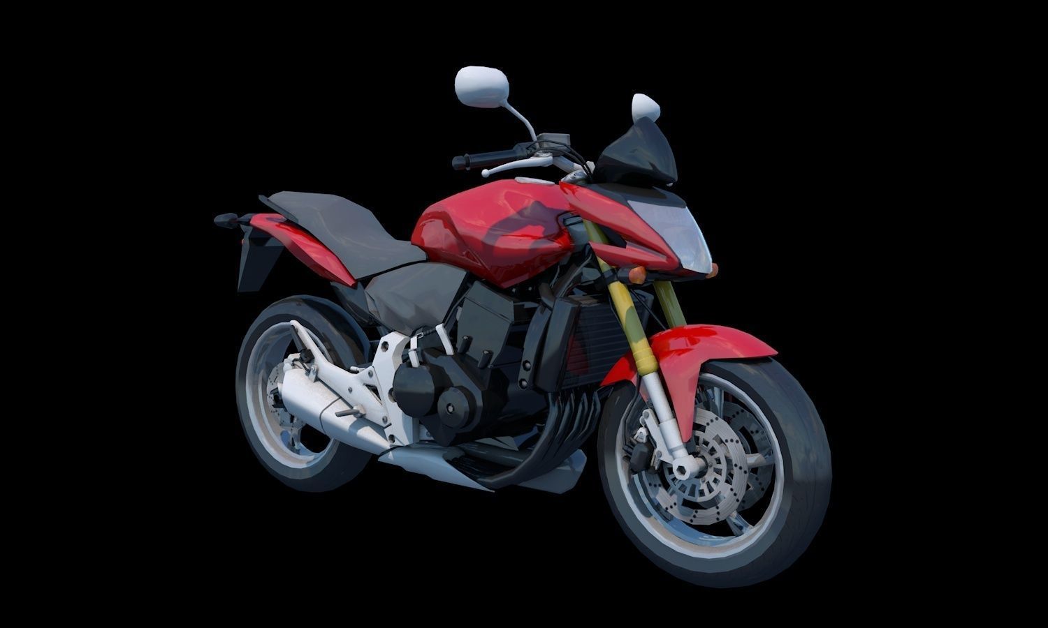 Honda Horrnet 3d Bike Model Game Ready Asset Low-poly 3D model_6