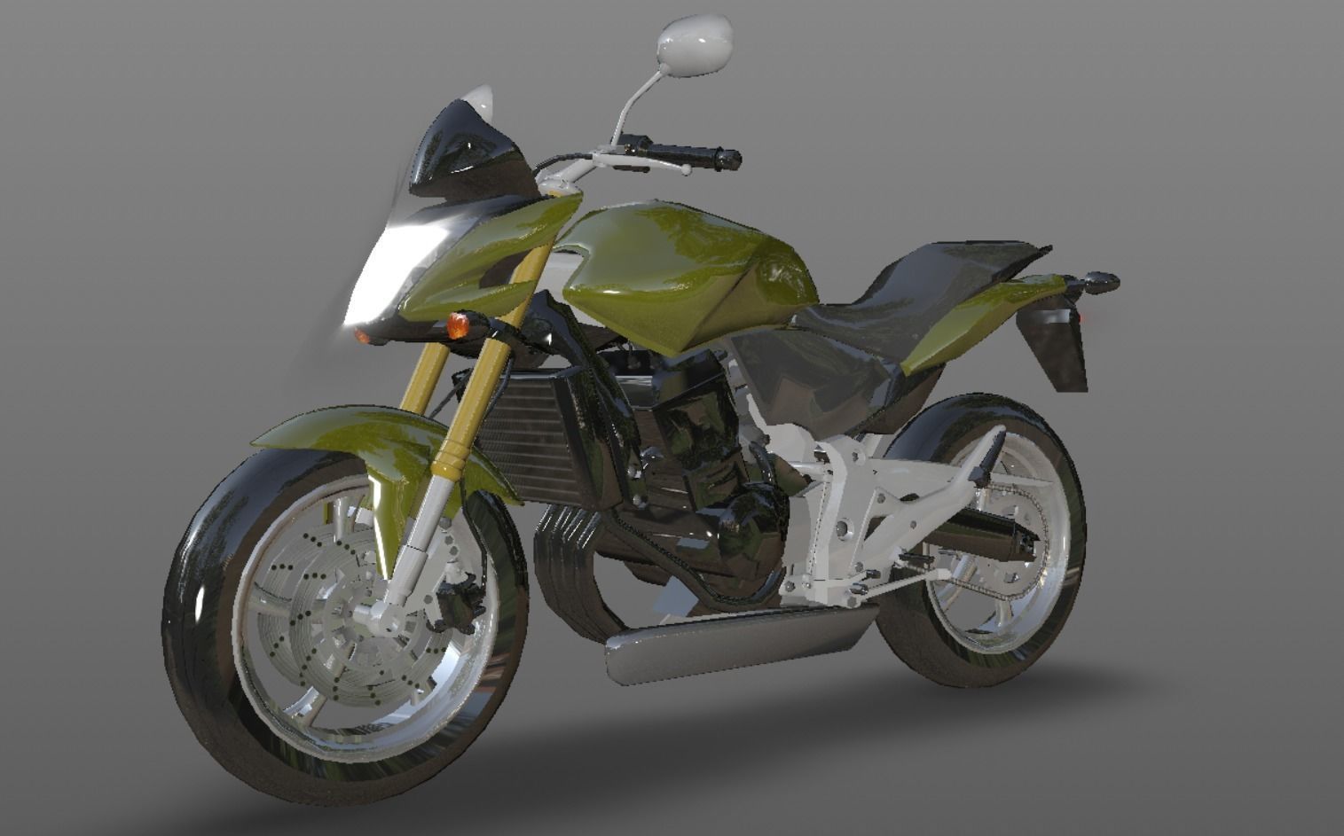 Honda Horrnet 3d Bike Model Game Ready Asset Low-poly 3D model_13