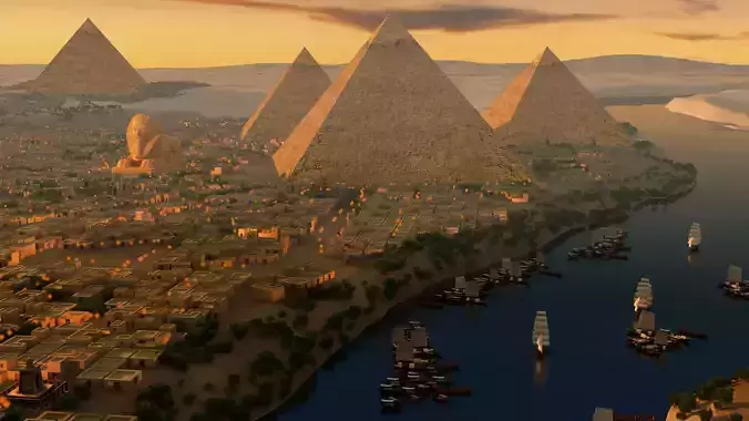 Ancient Egyptian Architecture on the Silk Road Sphinx  3D model