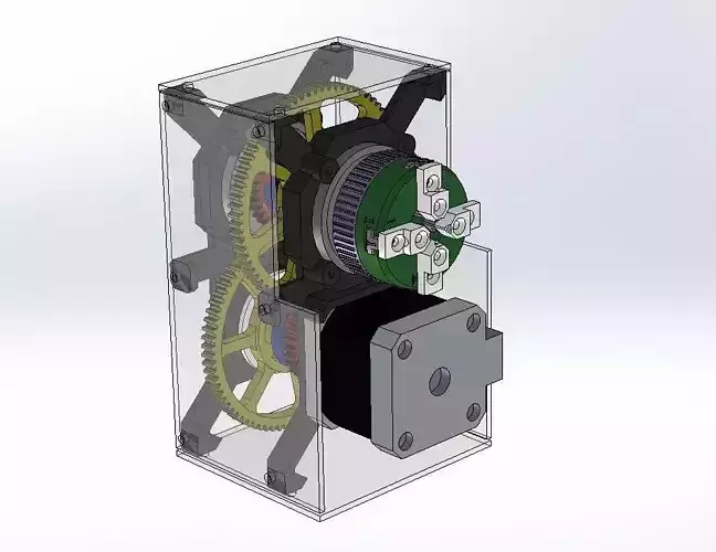 3D model of a rotary axle with a four-jaw chuck 3D print model