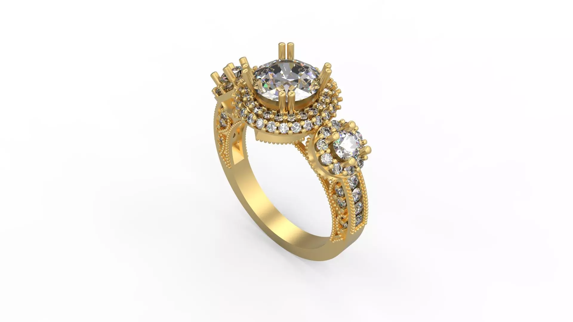 Woman Solitaire Ring 1092 3D print model
