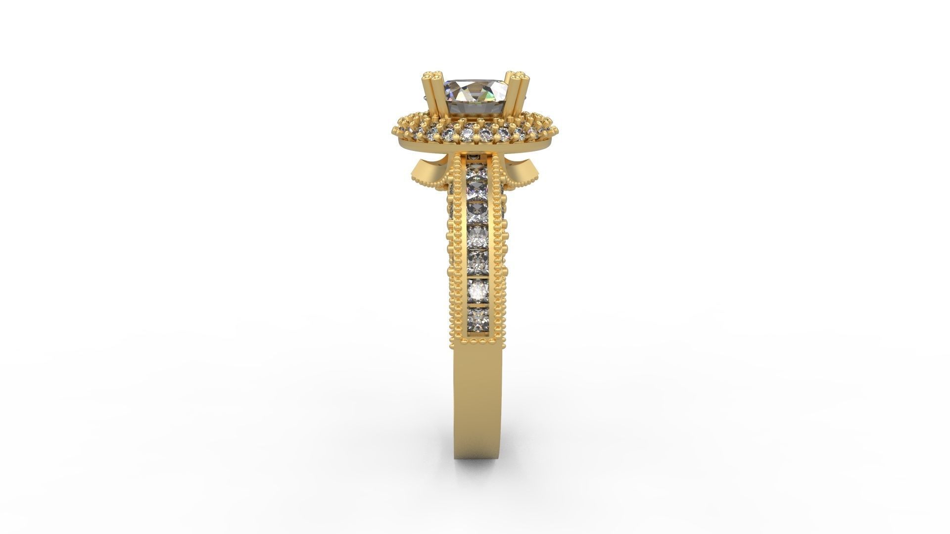 Woman Solitaire Ring 1104 3D print model_2
