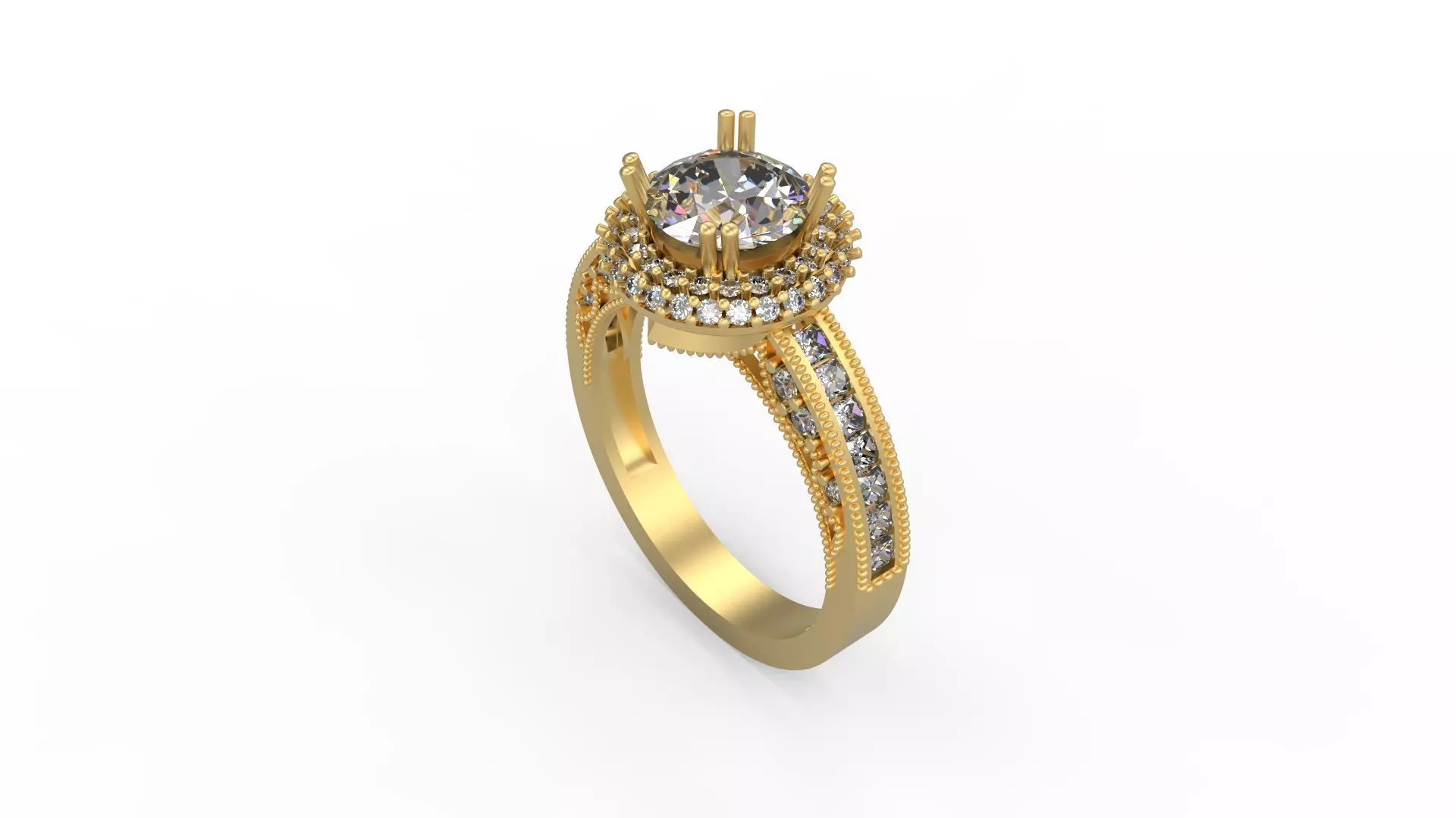 Woman Solitaire Ring 1104 3D print model_0