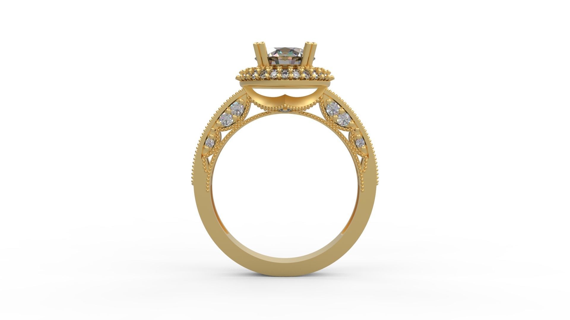 Woman Solitaire Ring 1104 3D print model_1