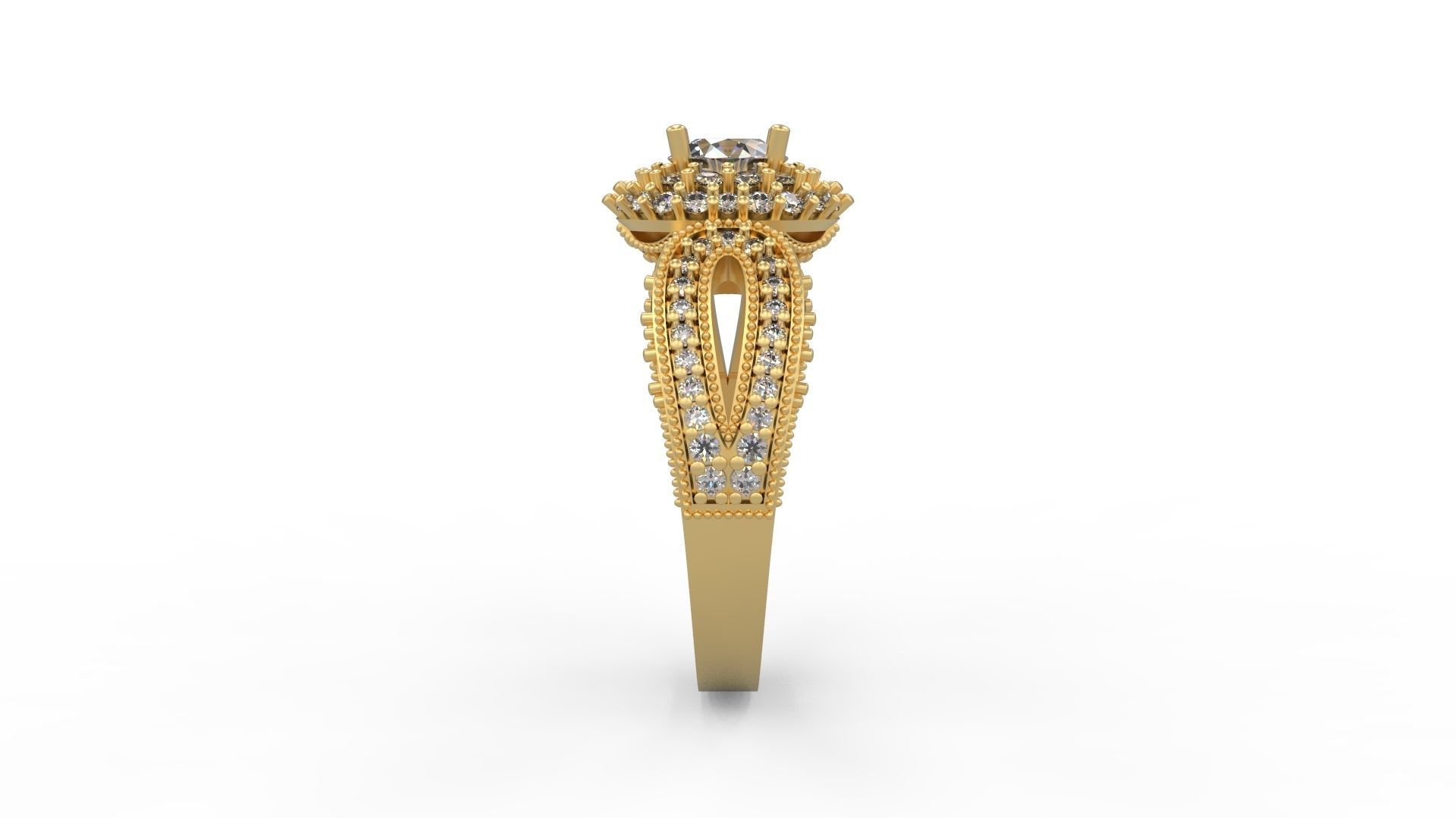 Woman Solitaire Ring 1102 3D print model_2
