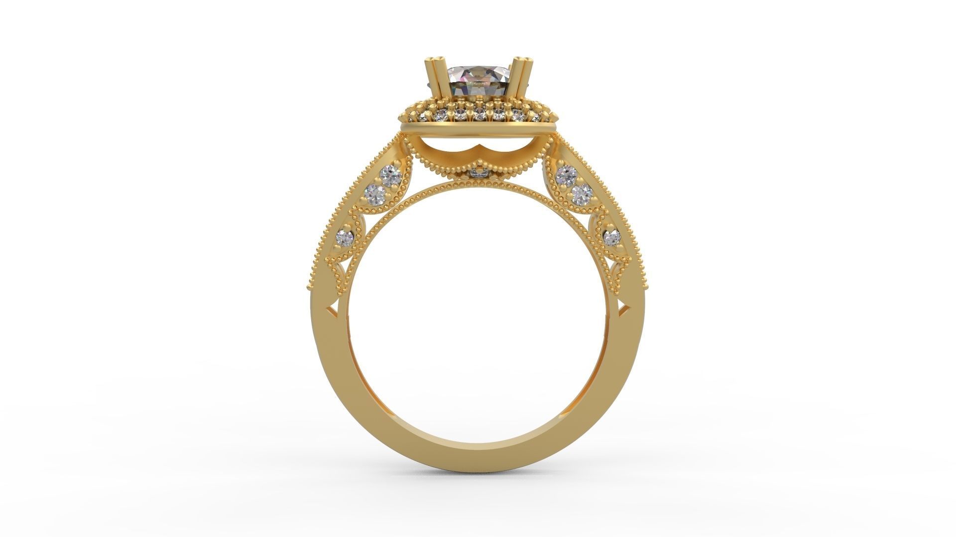 Woman Solitaire Ring 1100 3D print model_1