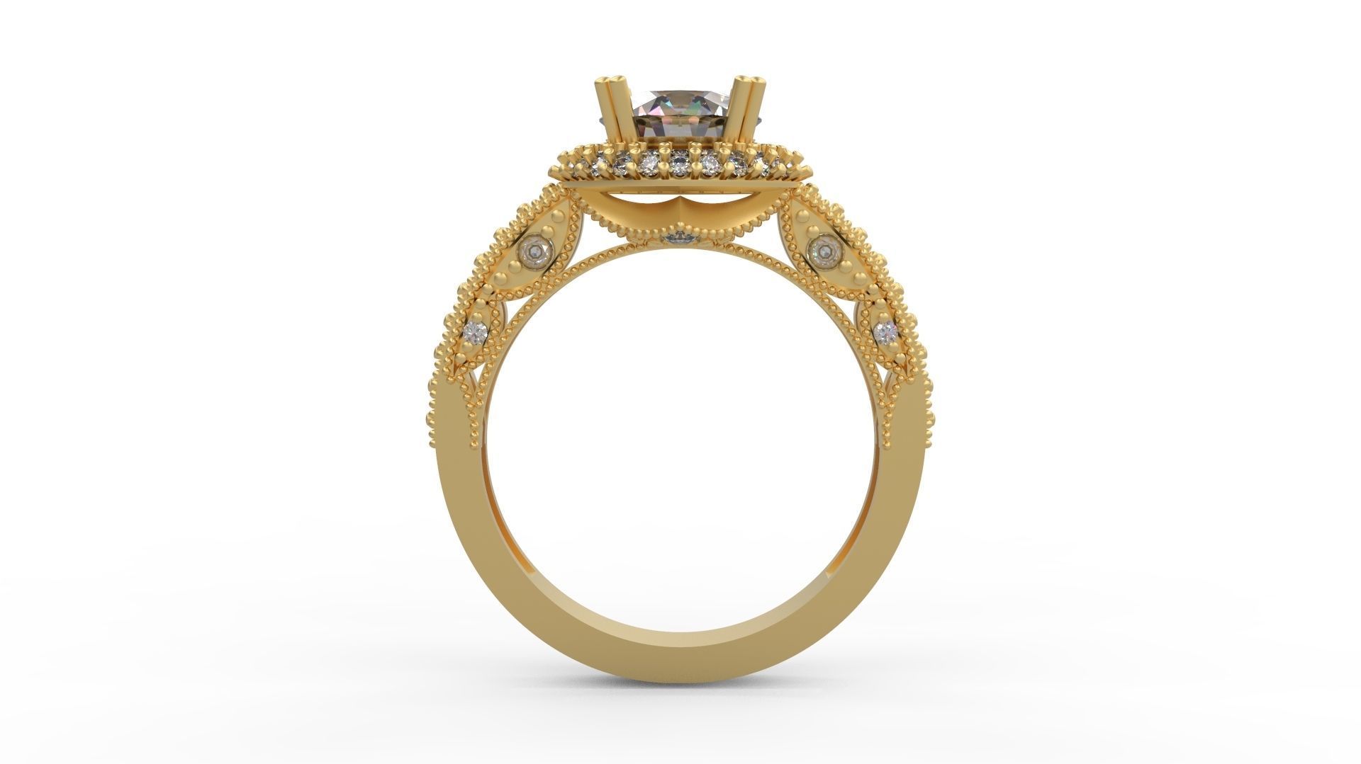 Woman Solitaire Ring 1099 3D print model_1
