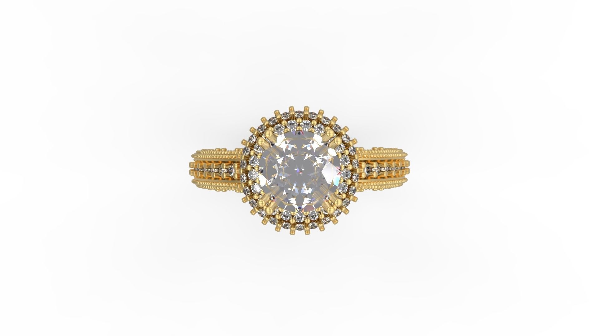 Woman Solitaire Ring 1099 3D print model_4