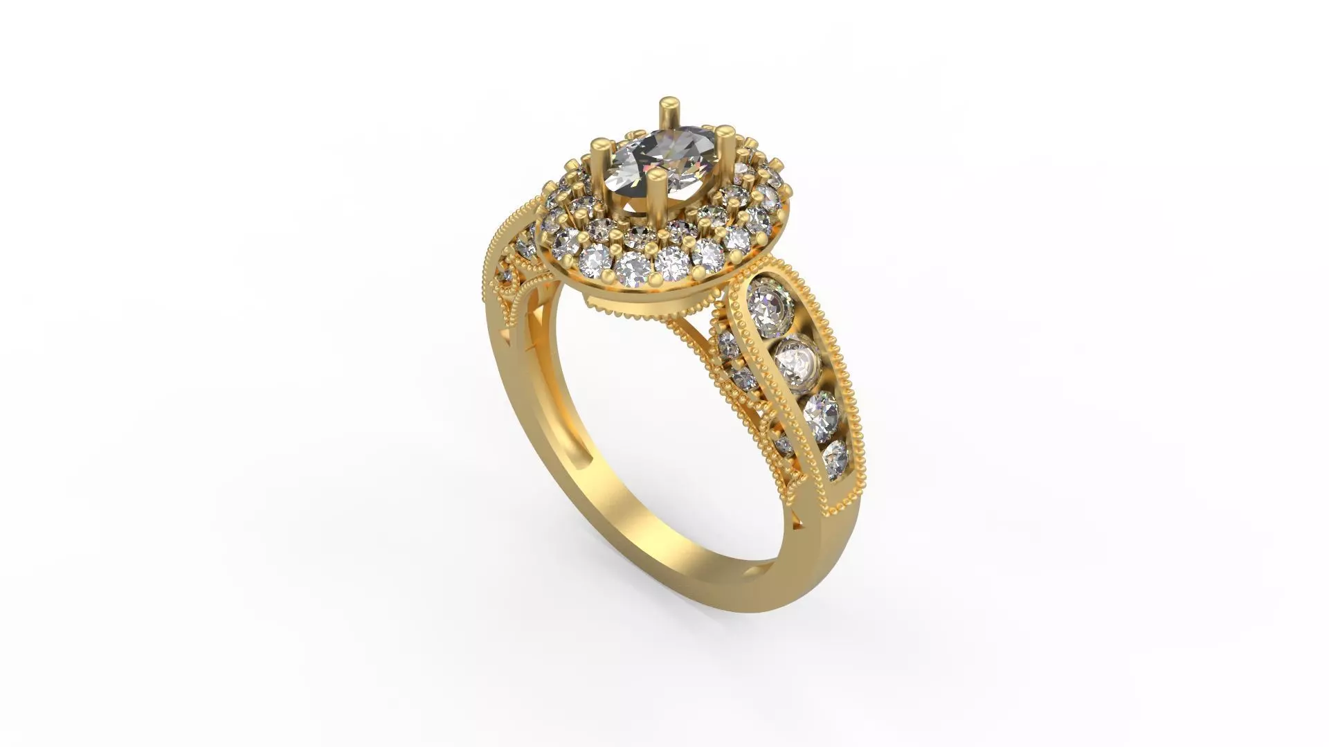 Woman Solitaire Ring 1098 3D print model_0