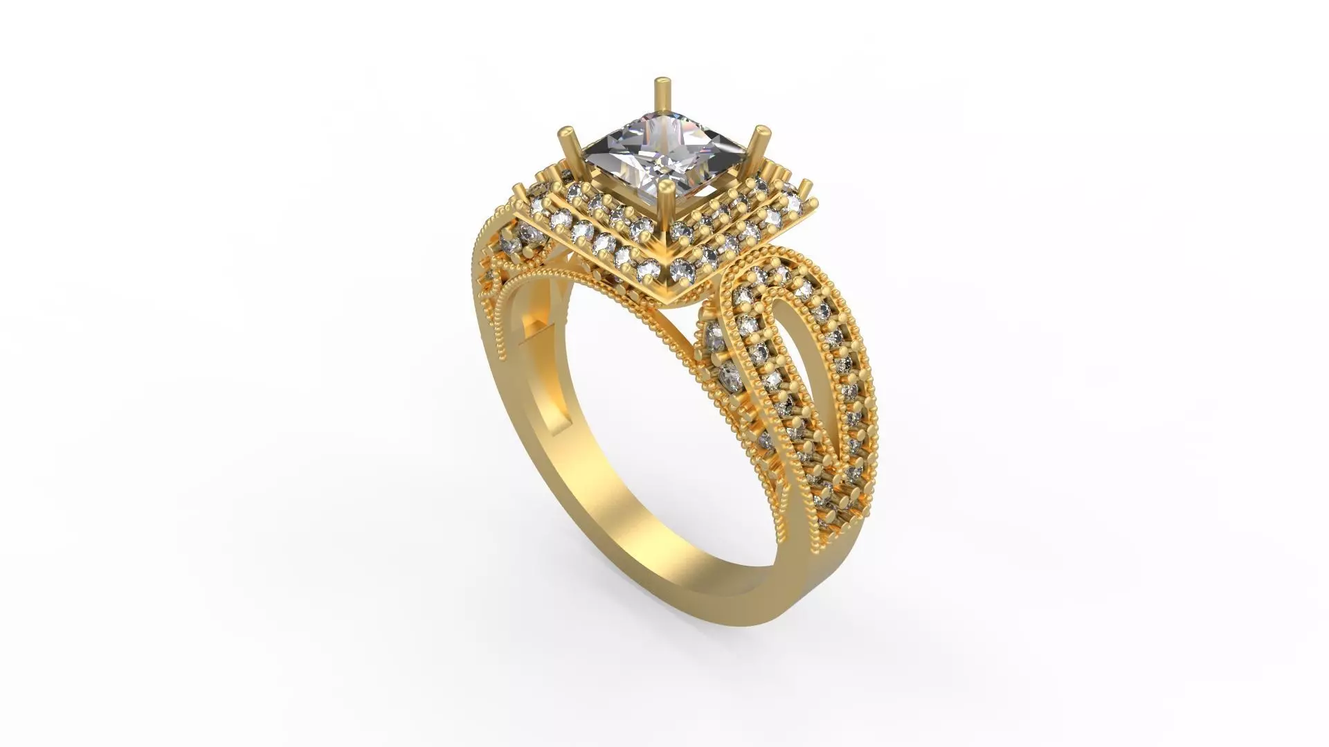 Woman Solitaire Ring 1097 3D print model_0