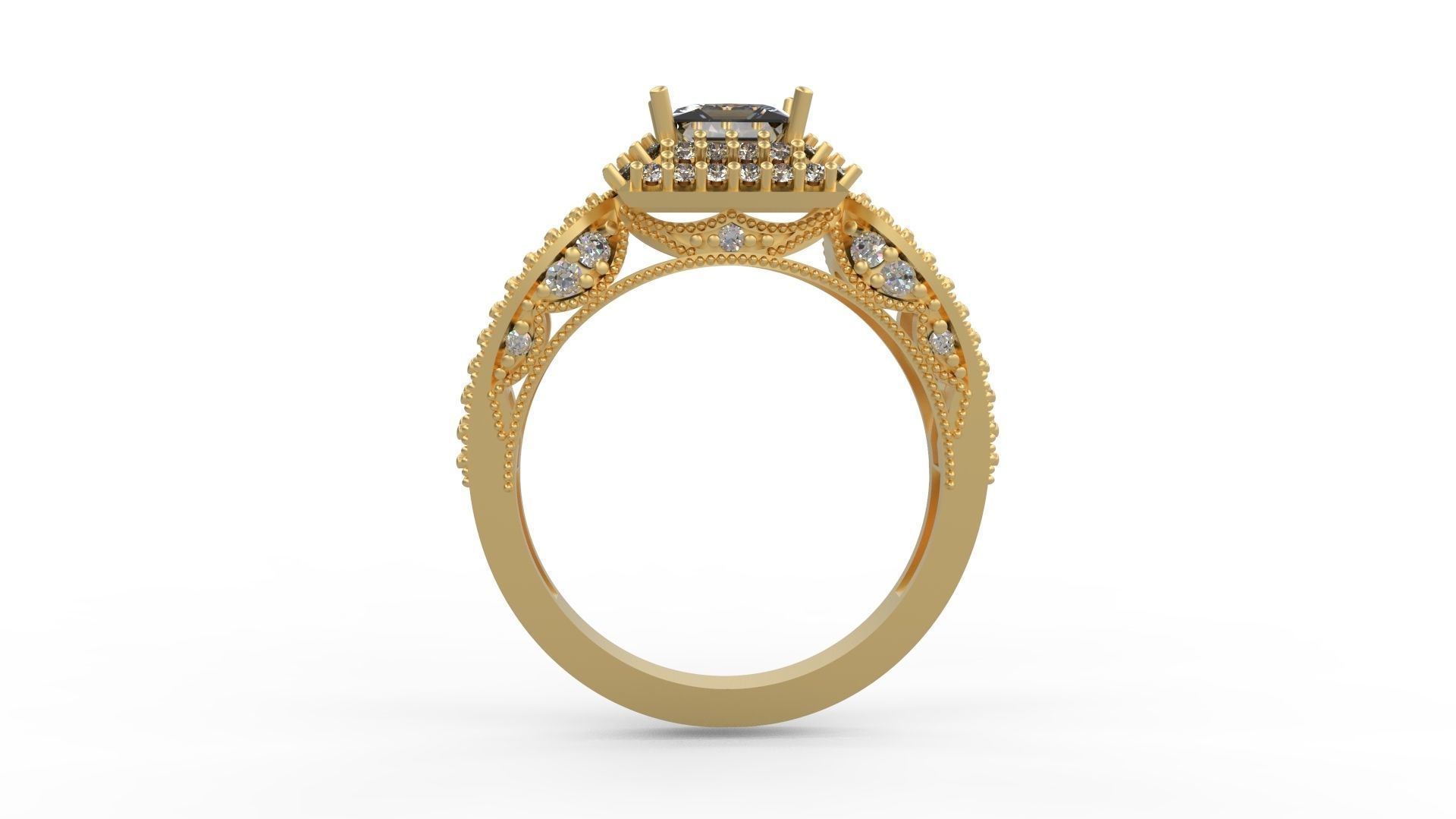 Woman Solitaire Ring 1097 3D print model_1