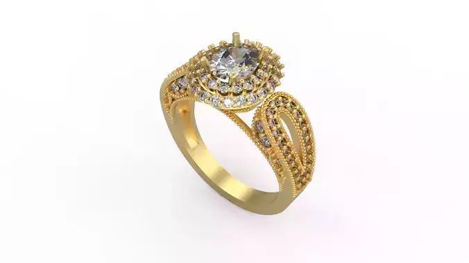 Woman Solitaire Ring 1096