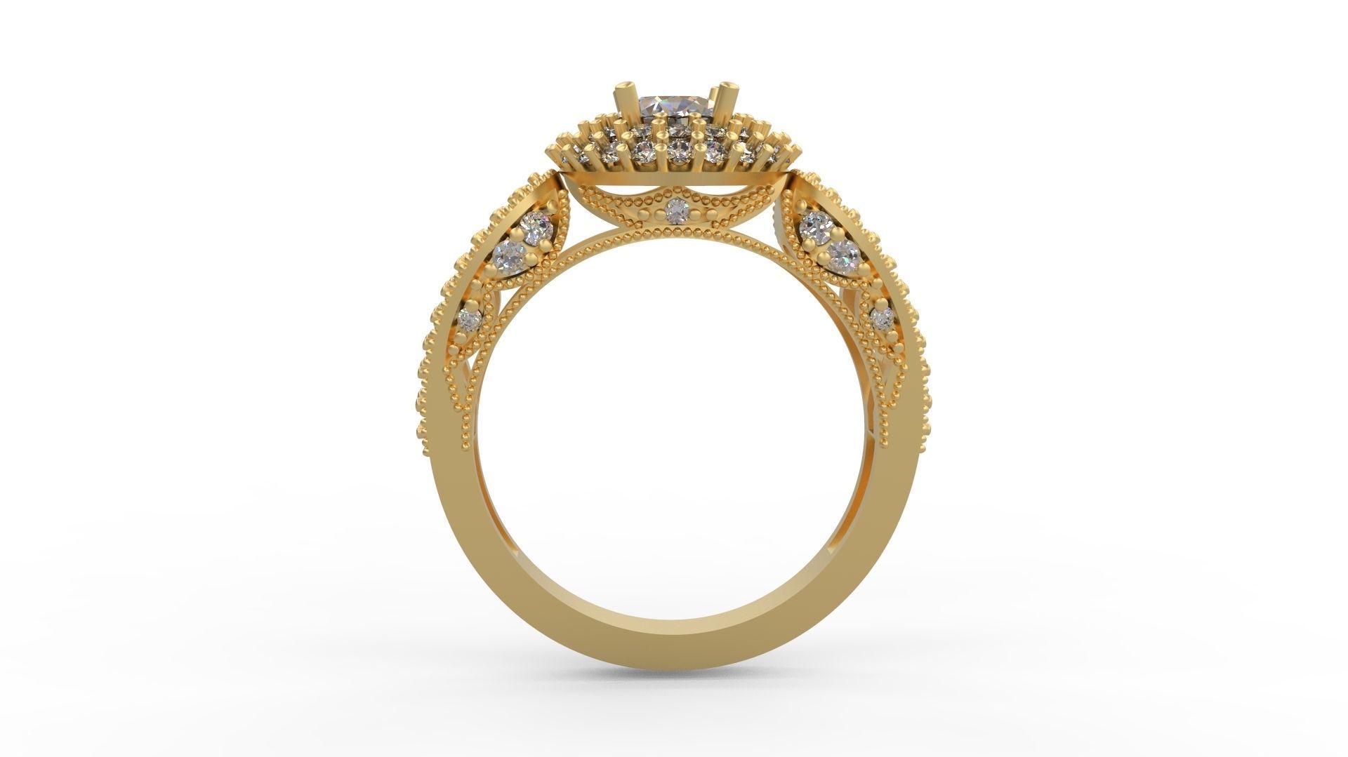 Woman Solitaire Ring 1096 3D print model_1
