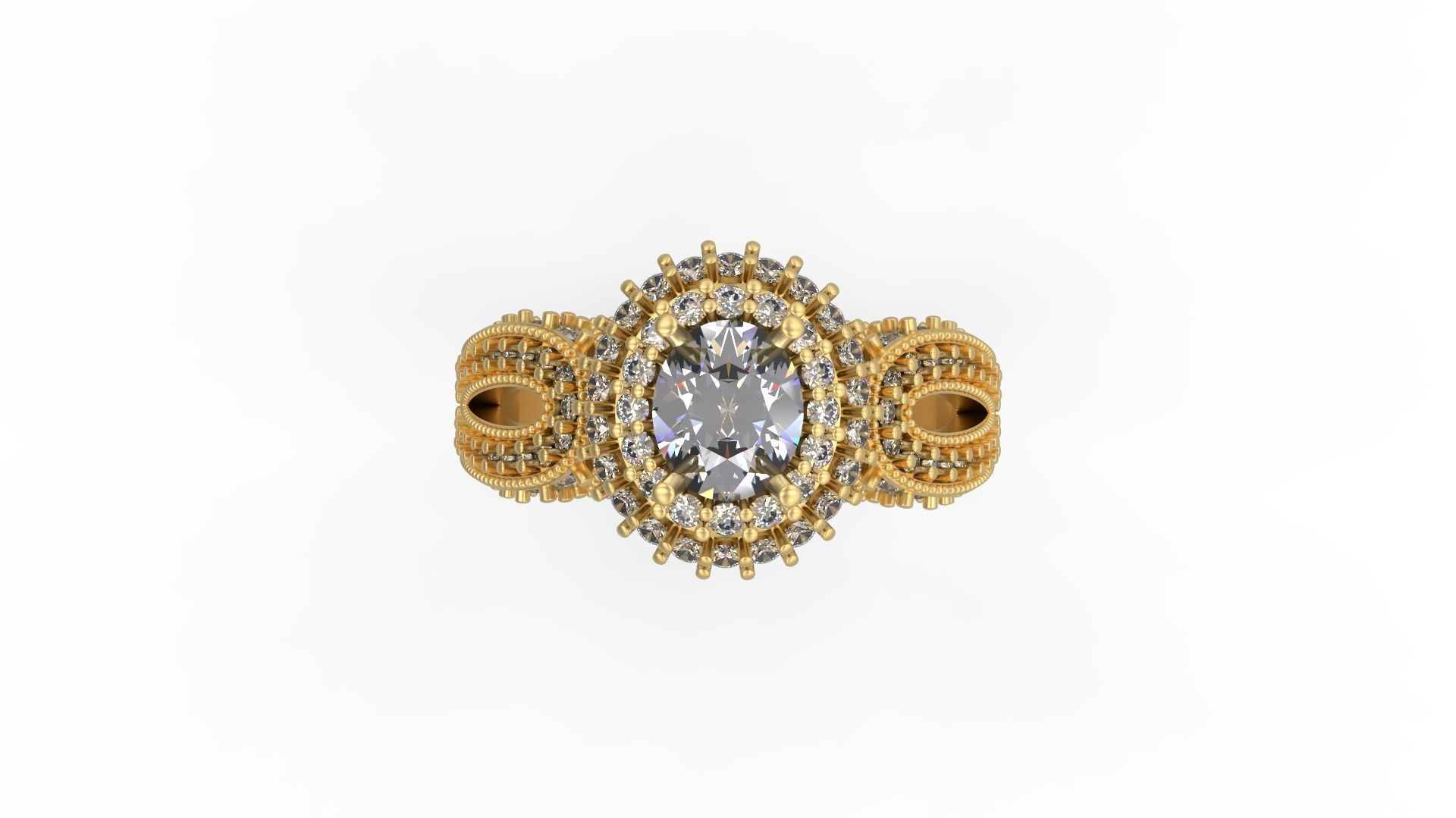 Woman Solitaire Ring 1096 3D print model_4