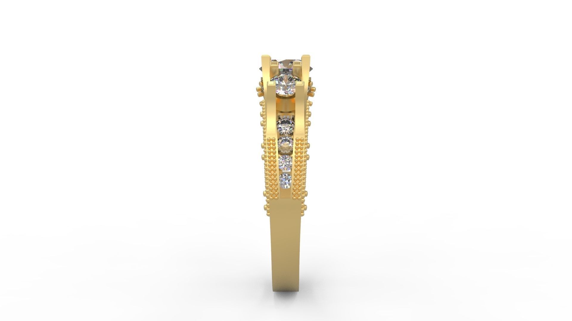 Woman Solitaire Ring 1095 3D print model_2