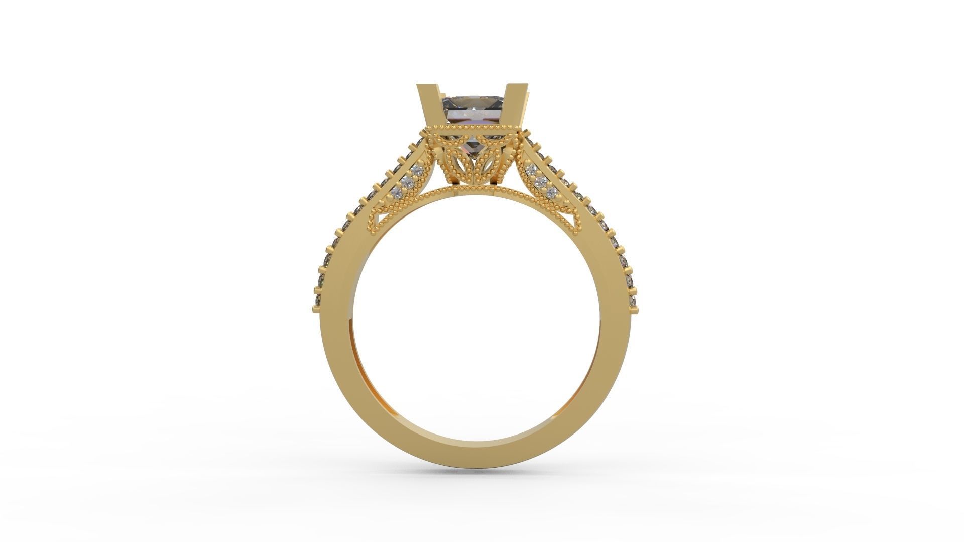 Woman Solitaire Ring 1125 3D print model_1