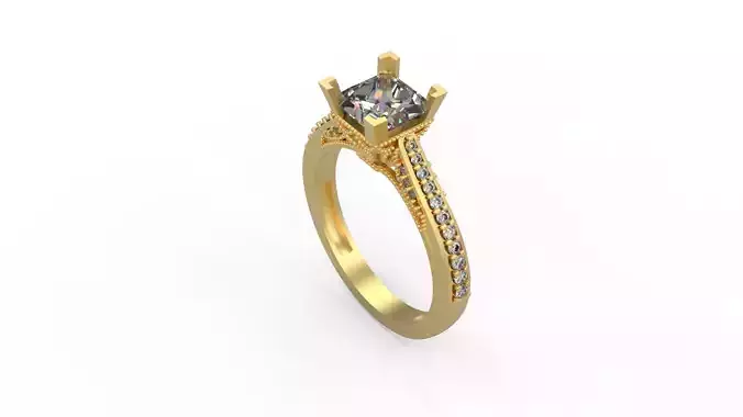 Woman Solitaire Ring 1125