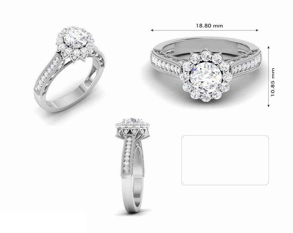 Woman Solitaire Ring 1124 3D print model_5