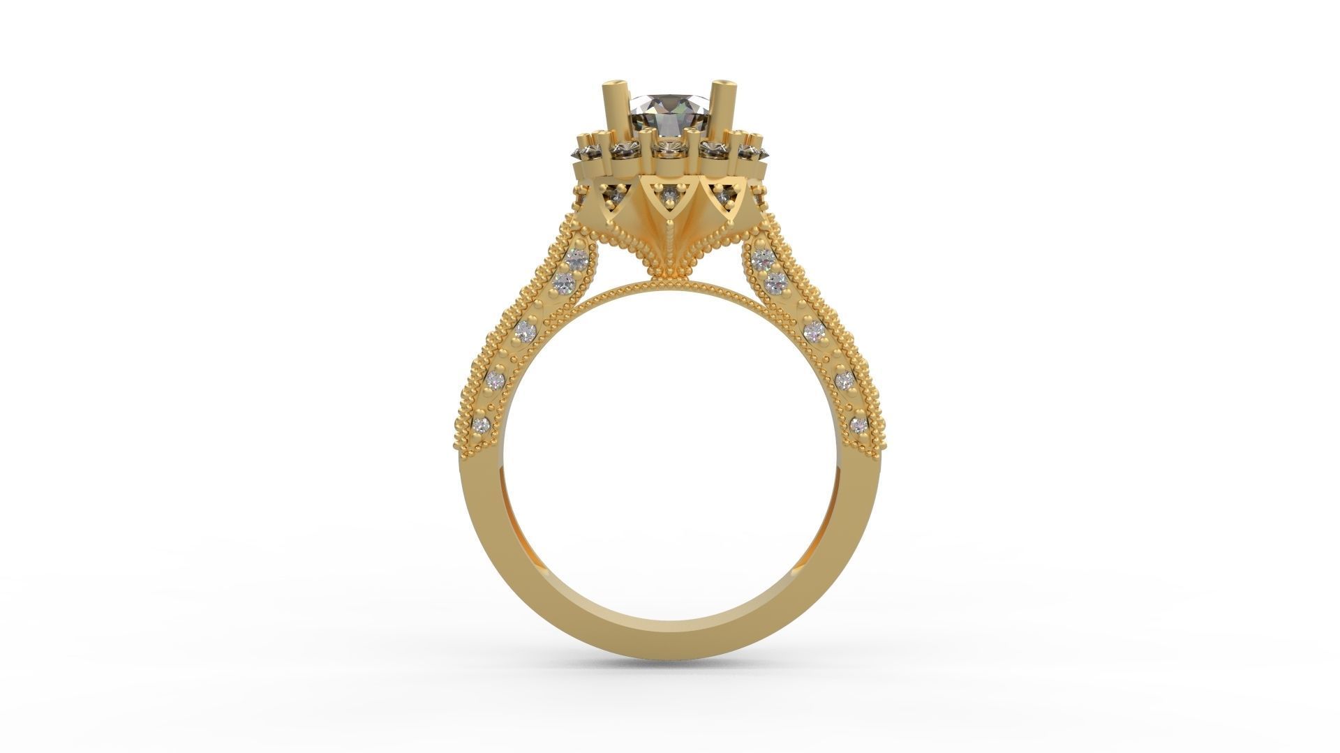 Woman Solitaire Ring 1124 3D print model_1
