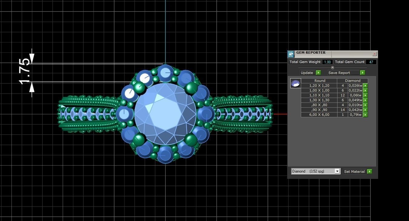 Woman Solitaire Ring 1124 3D print model_8
