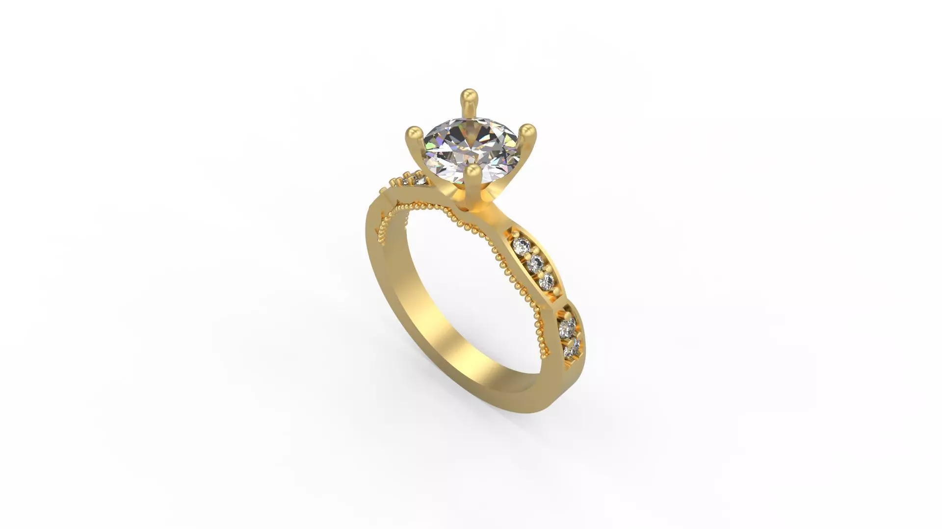 Woman Solitaire Ring 1120 3D print model