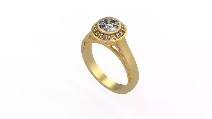 Woman Solitaire Ring 1113 3D print model