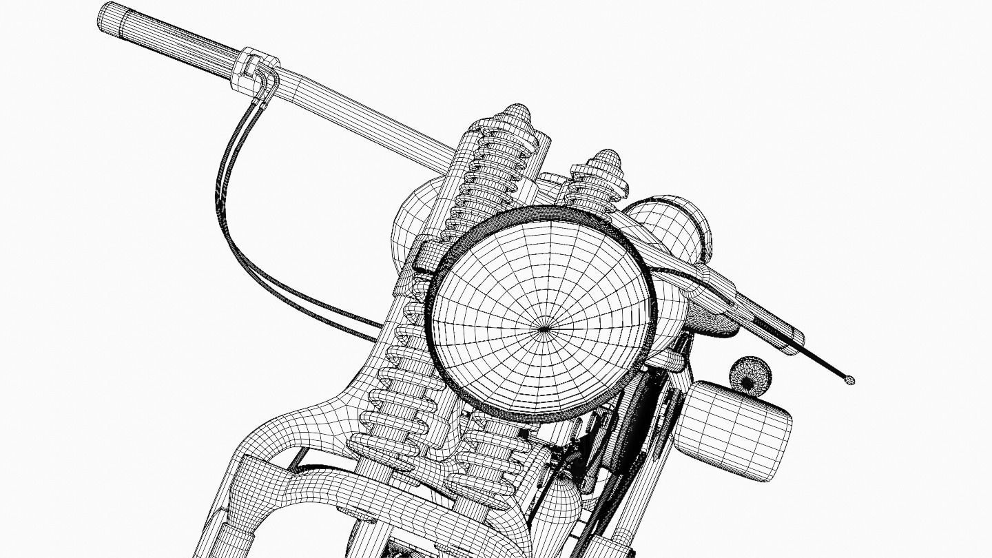 HD bobber motorcyle 3D model 3D model_9