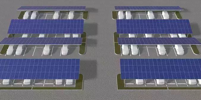 Solar carport layout 3D model